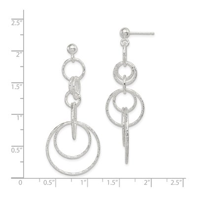 Sterling Silver Circle Link Dangle Earrings – view 5