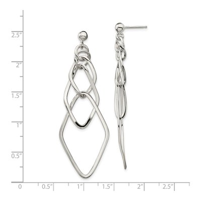 Sterling Silver Geometric Dangle Earrings – view 3