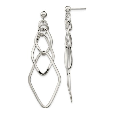 Sterling Silver Geometric Dangle Earrings