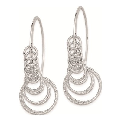 Sterling Silver Diamond-Cut Graduated Threader Earrings – view 3