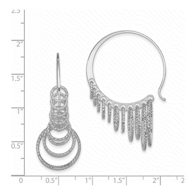 Sterling Silver Diamond-Cut Graduated Threader Earrings – view 5