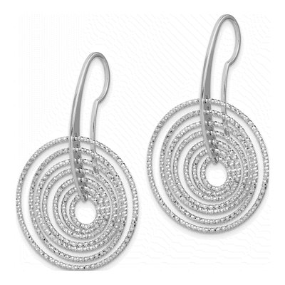 Sterling Silver Concentric Circle Dangle Earrings – view 3