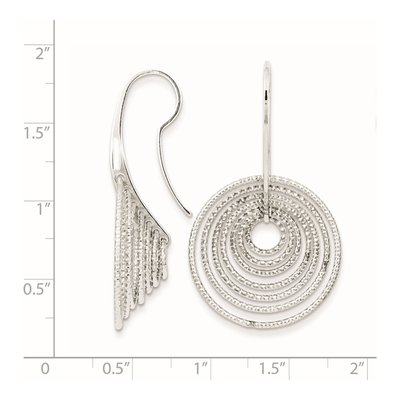 Sterling Silver Concentric Circle Dangle Earrings – view 5