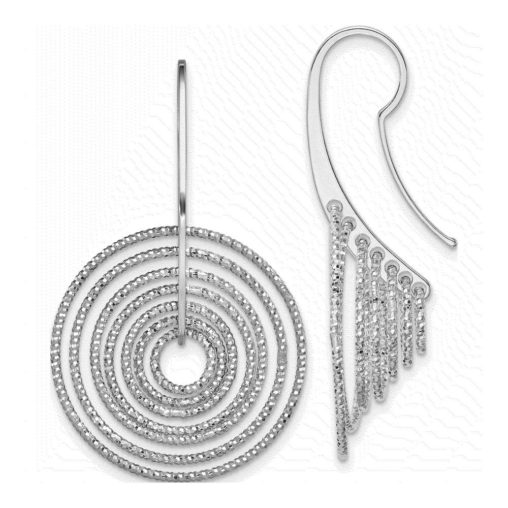 Sterling Silver Concentric Circle Dangle Earrings