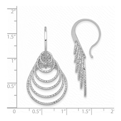 Sterling Silver Diamond-Cut Circle Dangle Earrings – view 5