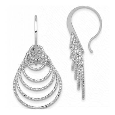 Sterling Silver Diamond-Cut Circle Dangle Earrings