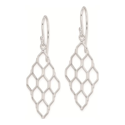 Sterling Silver Honeycomb Dangle Earrings – view 3