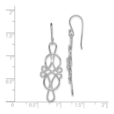 Sterling Silver Fancy Knot Dangle Earrings – view 5