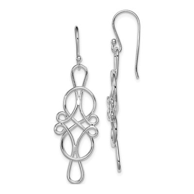 Sterling Silver Fancy Knot Dangle Earrings