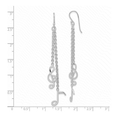 Sterling Silver Musical Notes Dangle Earrings – view 5