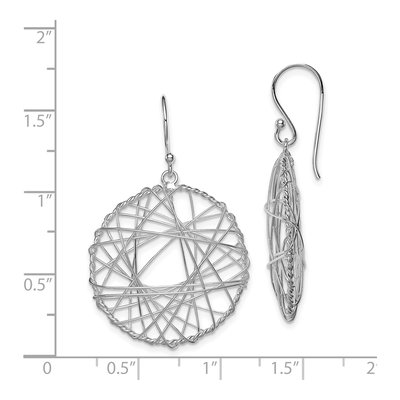 Sterling Silver Textured Circle Dangle Earrings – view 5