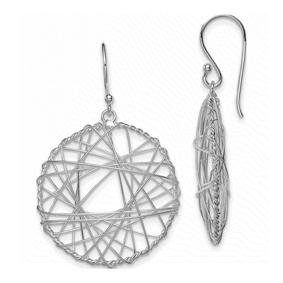 Sterling Silver Textured Circle Dangle Earrings