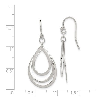 Sterling Silver Triple Teardrop Dangle Earrings – view 5