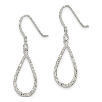 Sterling Silver Teardrop Dangle Earrings – view 3