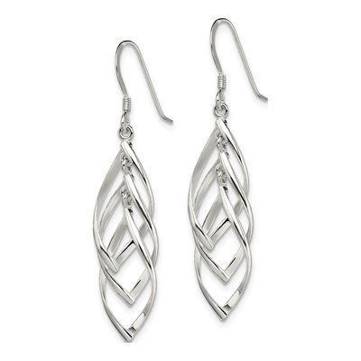 Sterling Silver Twisted Dangle Earrings – view 3