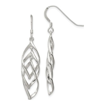 Sterling Silver Twisted Dangle Earrings