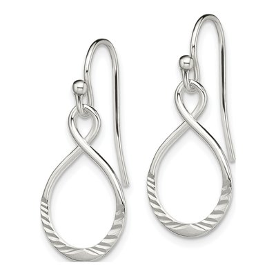 Sterling Silver Infinity Oval Dangle Earrings – view 3