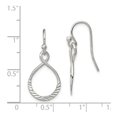 Sterling Silver Infinity Oval Dangle Earrings – view 5