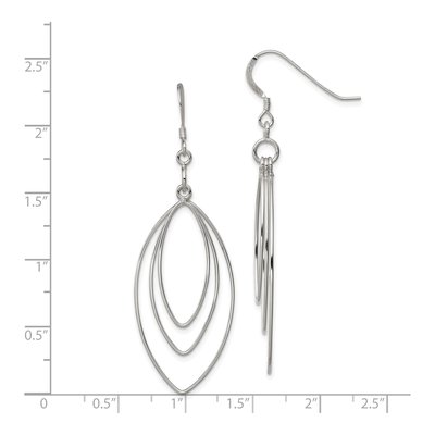 Sterling Silver Triple Marquise Dangle Earrings – view 5