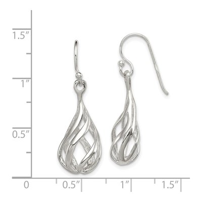 Sterling Silver Twisted Teardrop Dangle Earrings – view 5