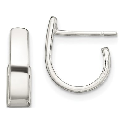 Sterling Silver 12mm J- Hoop Earrings