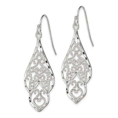 Sterling Silver Filigree Dangle Earrings – view 3