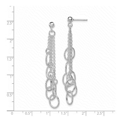 Sterling Silver Textured Oval Dangle Earrings – view 5