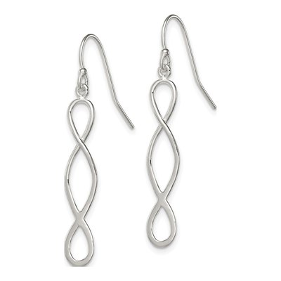 Sterling Silver Twist Dangle Earrings – view 3