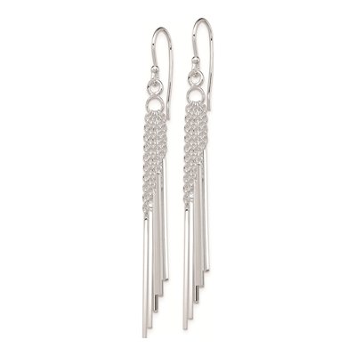 Sterling Silver Multi-Chain Dangle Earrings – view 3