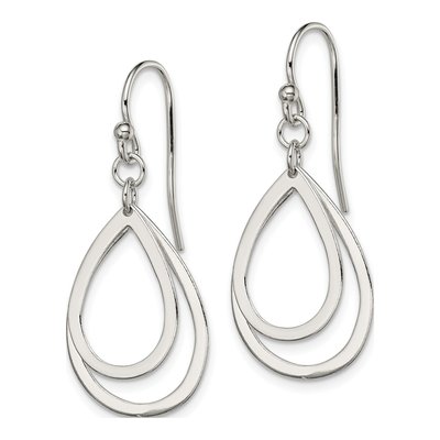 Sterling Silver Double Teardrop Dangle Earrings – view 3
