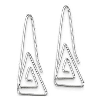Sterling Silver Triangle Threader Earrings – view 3