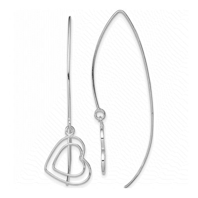 Sterling Silver Heart Threader Earrings