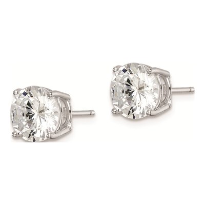 Sterling Silver 8mm CZ Round Stud Earrings – view 3