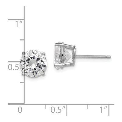 Sterling Silver 8mm CZ Round Stud Earrings – view 5