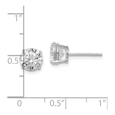 Sterling Silver 7mm CZ Round Stud Earrings – view 5