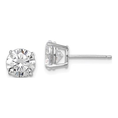 Sterling Silver 7mm CZ Round Stud Earrings