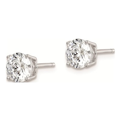 Sterling Silver 6mm Round CZ Stud Earrings – view 3