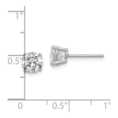 Sterling Silver 6mm Round CZ Stud Earrings – view 5