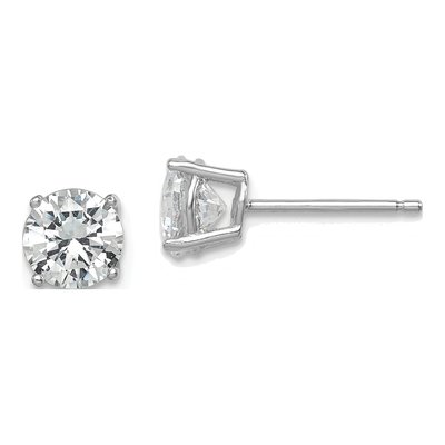 Sterling Silver 6mm Round CZ Stud Earrings