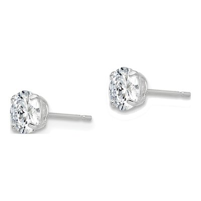 Sterling Silver 5mm CZ Round Stud Earrings – view 4