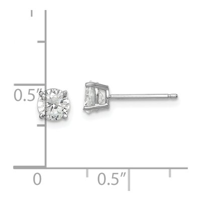 Sterling Silver 5mm CZ Round Stud Earrings – view 6