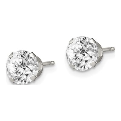 Sterling Silver 6mm Round CZ Stud Earrings – view 3