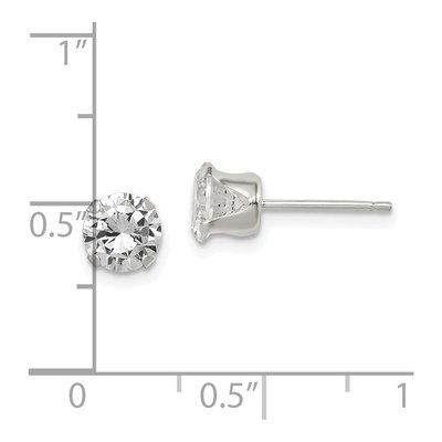 Sterling Silver 6mm Round CZ Stud Earrings – view 5