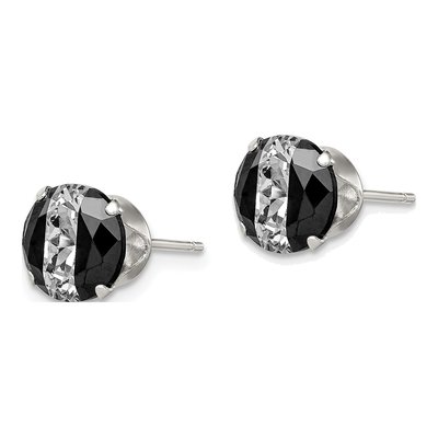 Sterling Silver 8mm CZ Round Stud Earrings – view 3