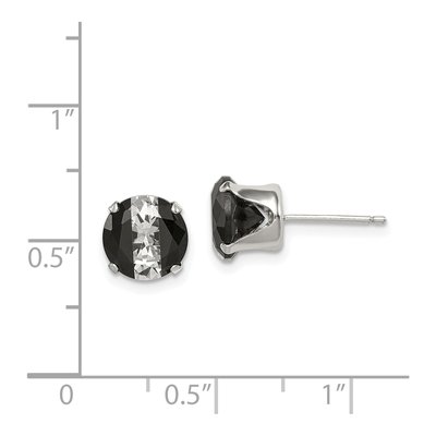 Sterling Silver 8mm CZ Round Stud Earrings – view 5