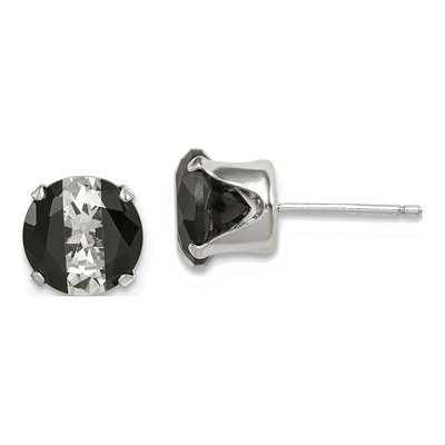 Sterling Silver 8mm CZ Round Stud Earrings