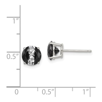Sterling Silver 7mm CZ Round Basket Stud Earrings – view 5