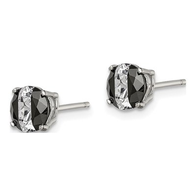 Sterling Silver 6mm CZ Round Basket Stud Earrings – view 3