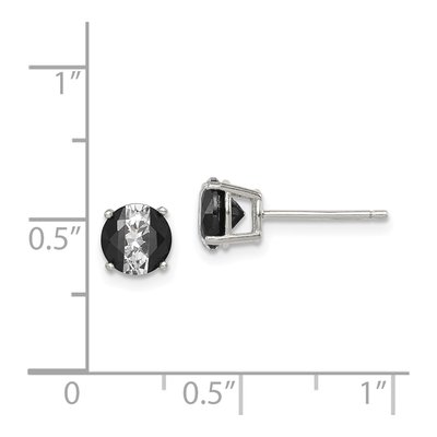 Sterling Silver 6mm CZ Round Basket Stud Earrings – view 5