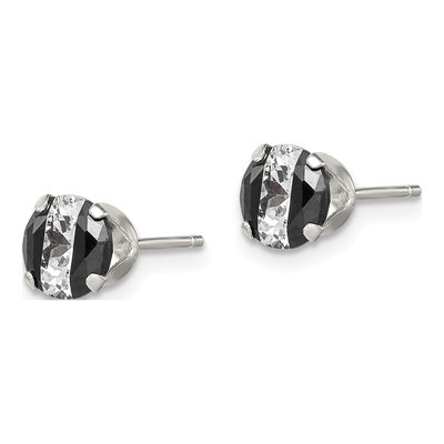 Sterling Silver 6mm CZ Round Stud Earrings – view 3
